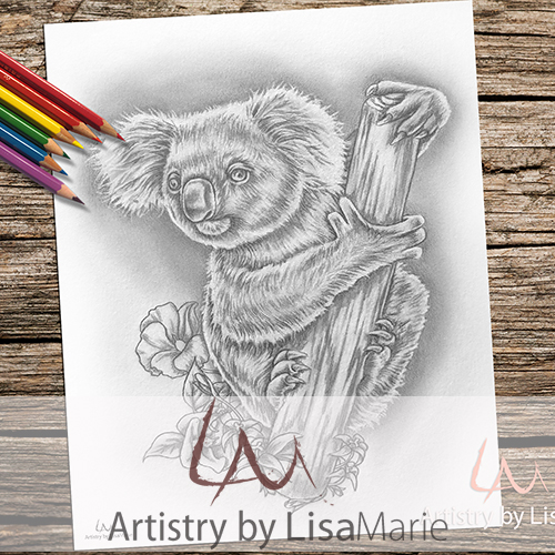 Koala bear printable coloring book page â artistry by lisa marie