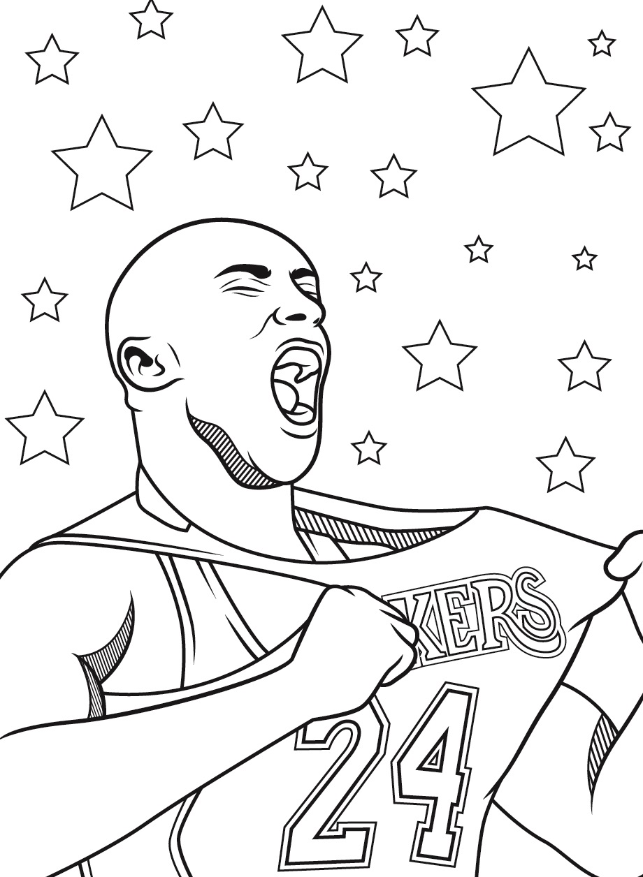 Kobe bryant coloring pages printable pdf