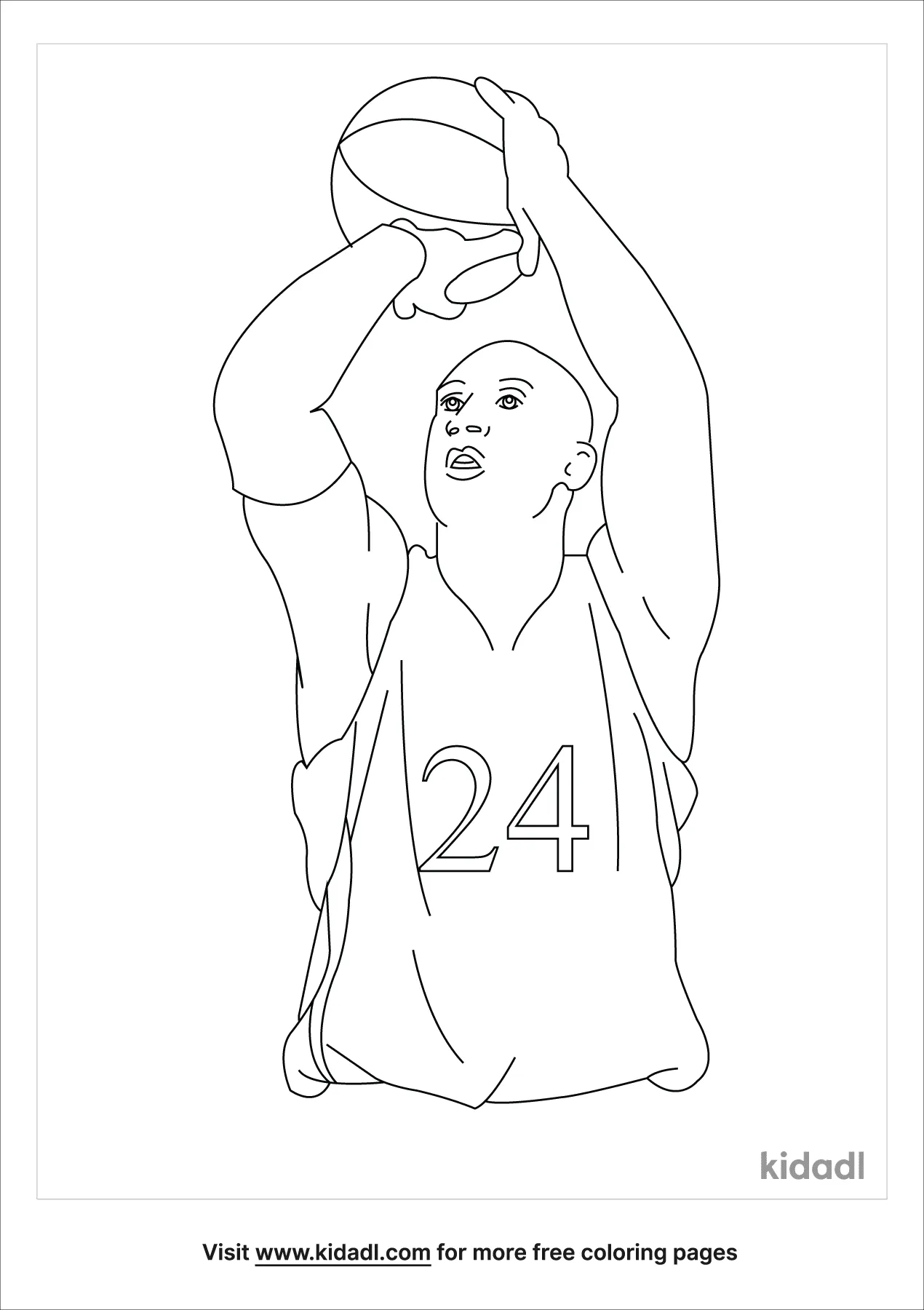 Free kobe bryant coloring page coloring page printables