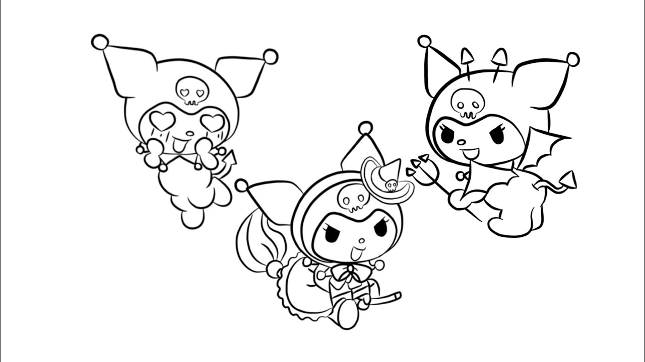 Drawing and coloring kuromi coloring book ð coloring pages kuromi