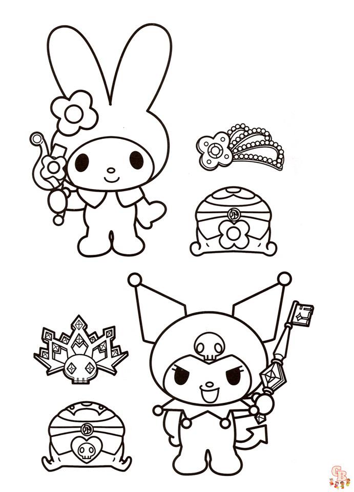 Printable kuromi coloring pages free and easy to print