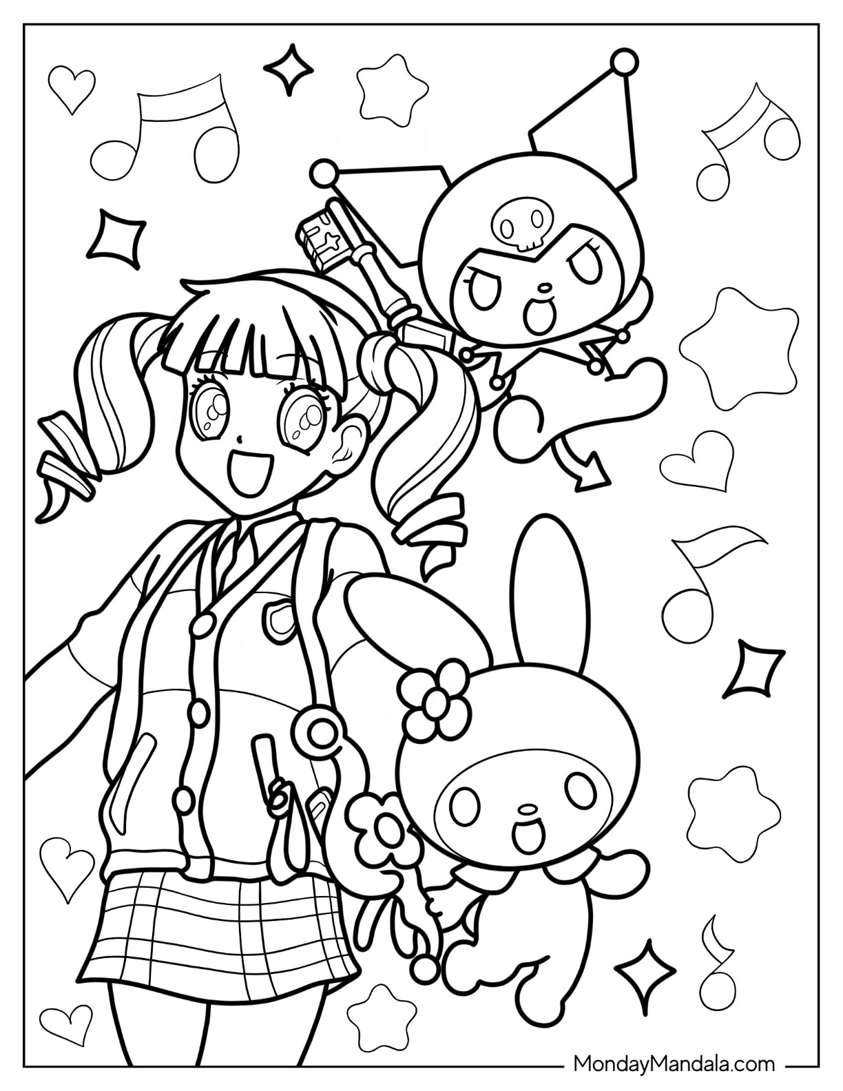 My melody coloring pages free pdf printables