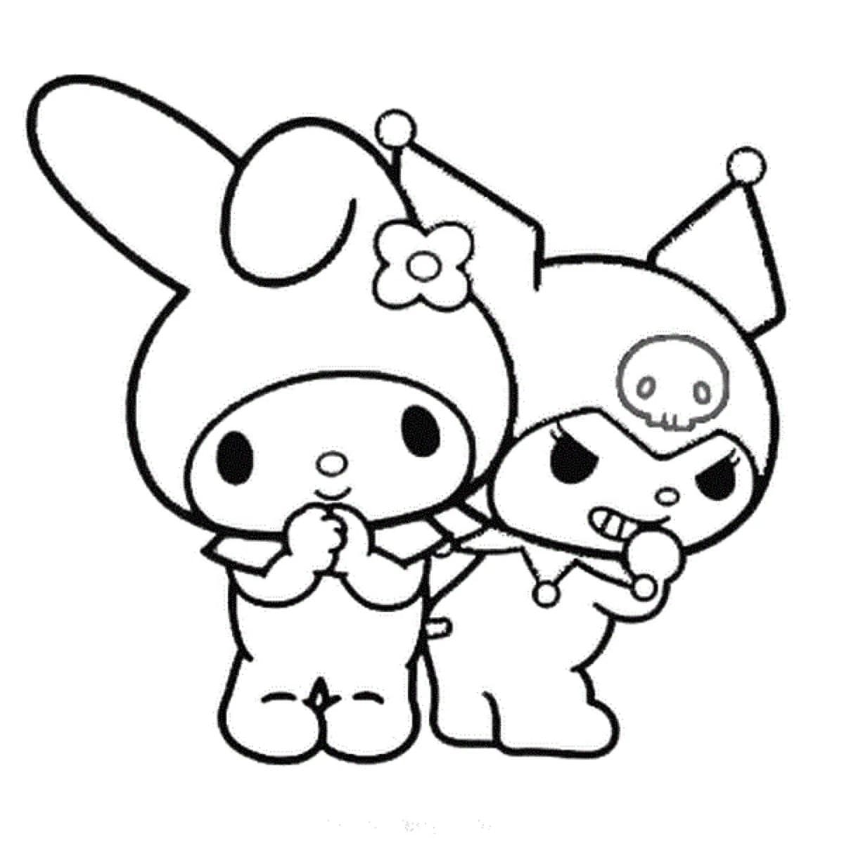 Kuromi coloring pages