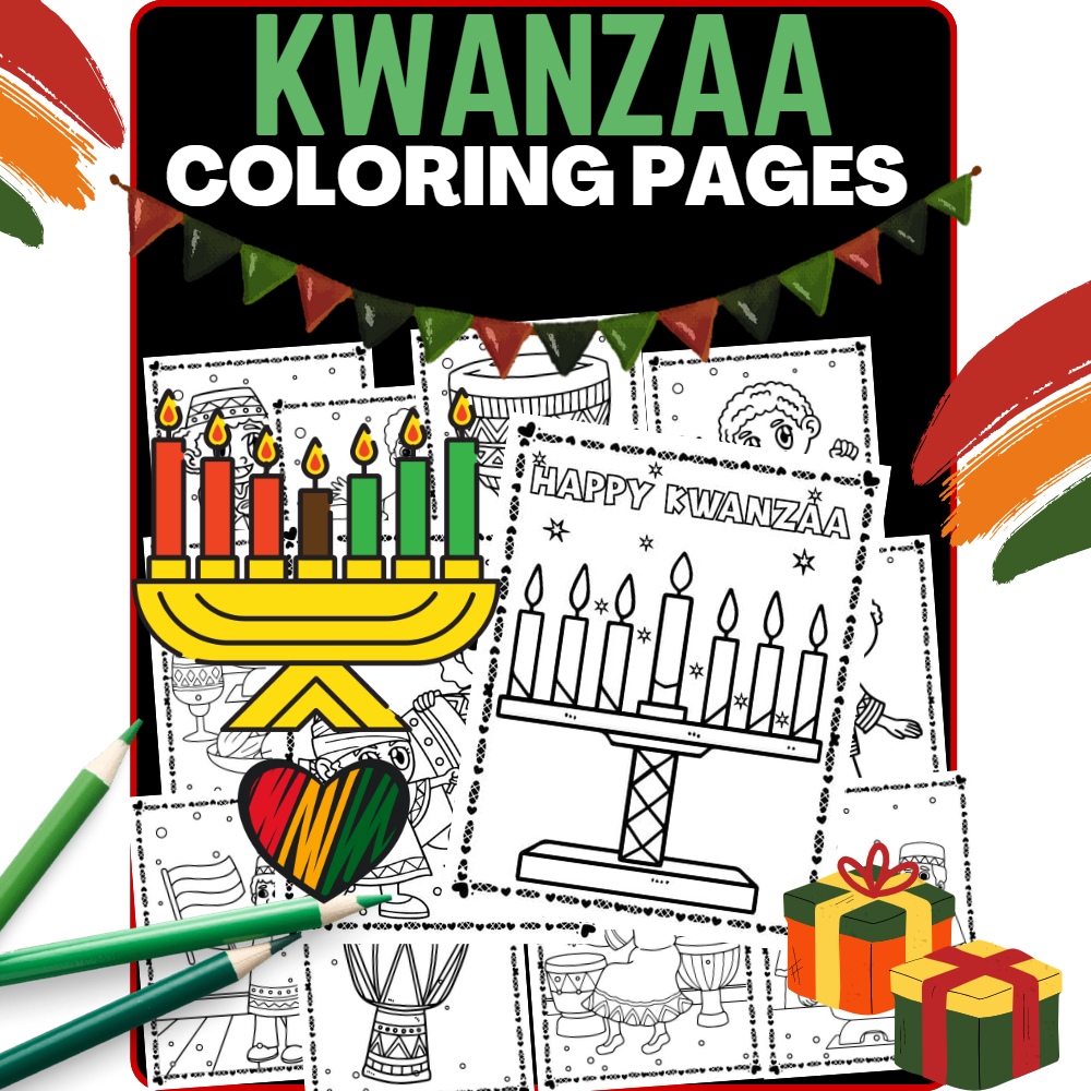 Happy kwanzaa coloring pages december activities for kids made by teachers