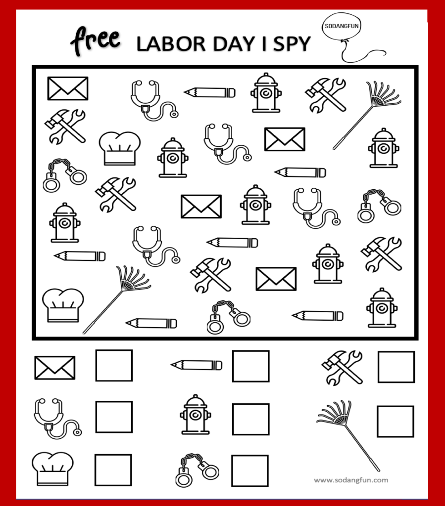 Labor day printable activities for kids