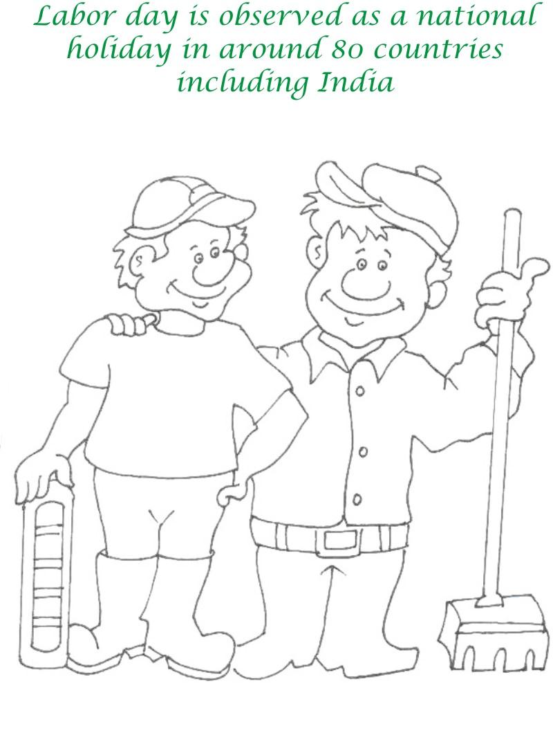Labor day printable coloring page for kids