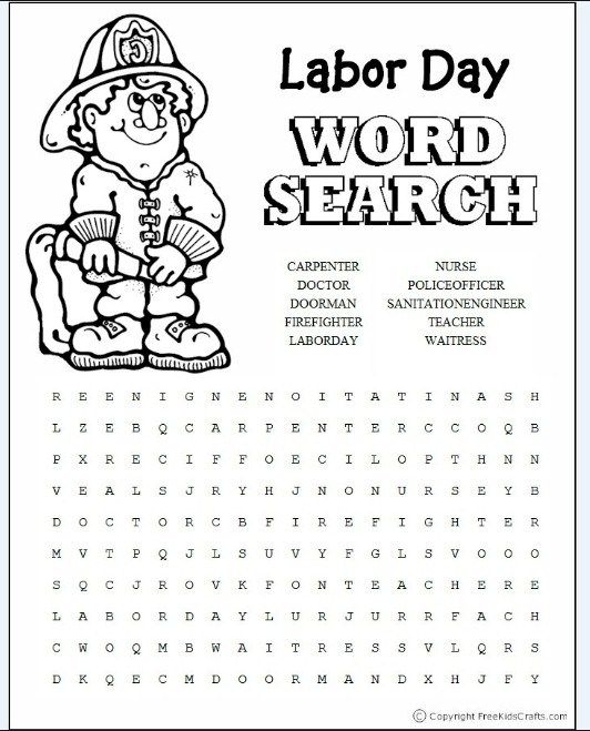 Labor day word search labor day crafts labour day crafts for seniors