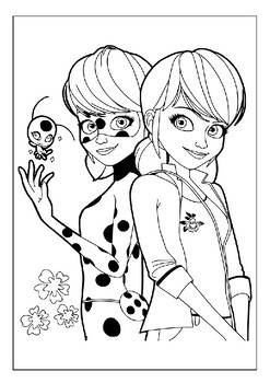 Ladybug and cat noir coloring fun printable coloring pages collection for kids