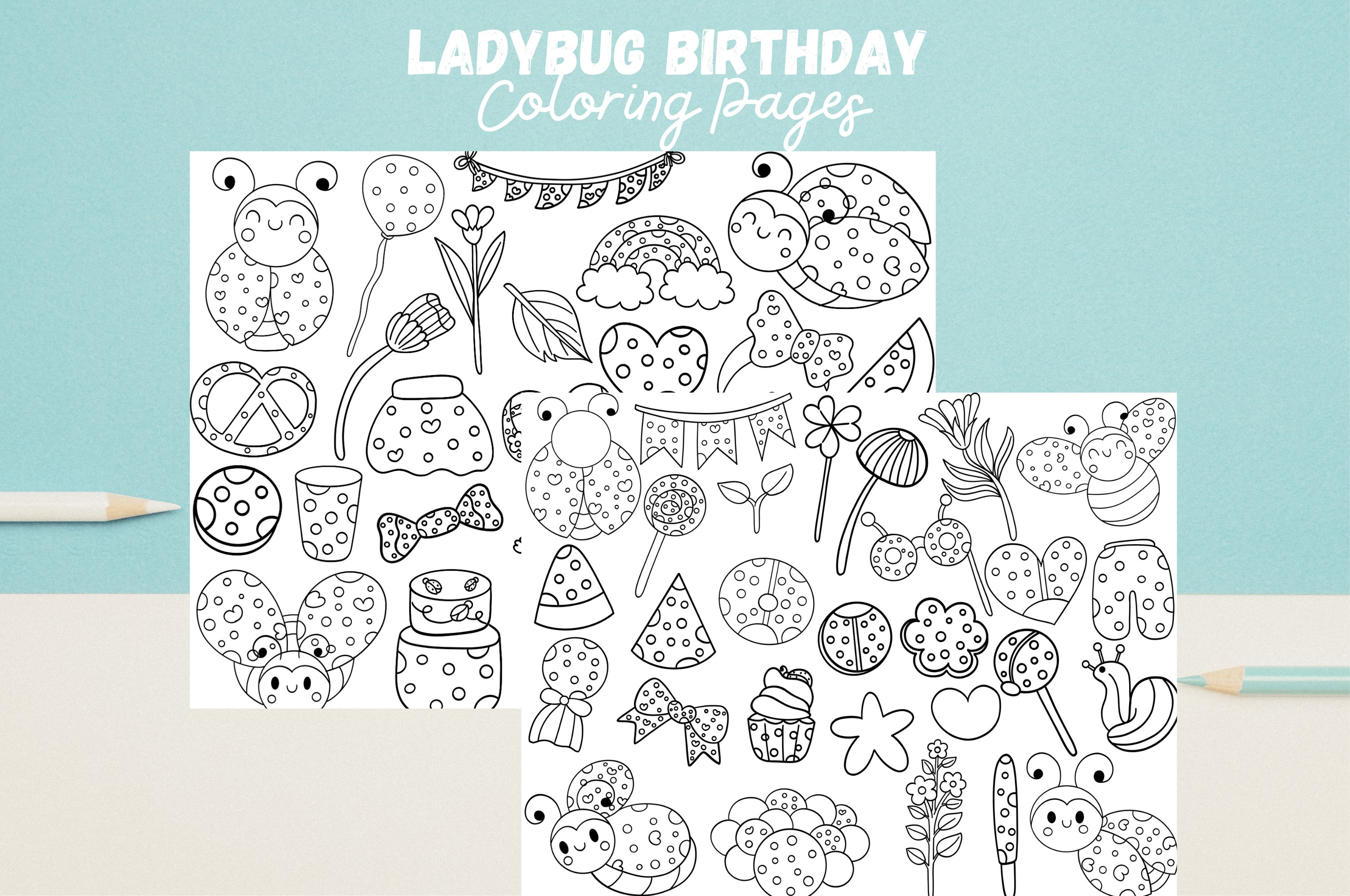 Ladybug birthday coloring pages