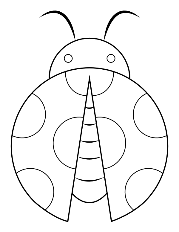 Printable simple ladybug coloring page