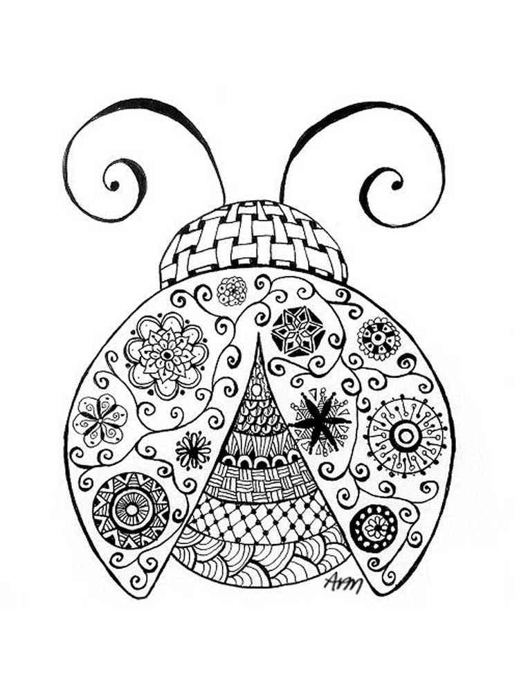 Ladybug coloring pages for adults