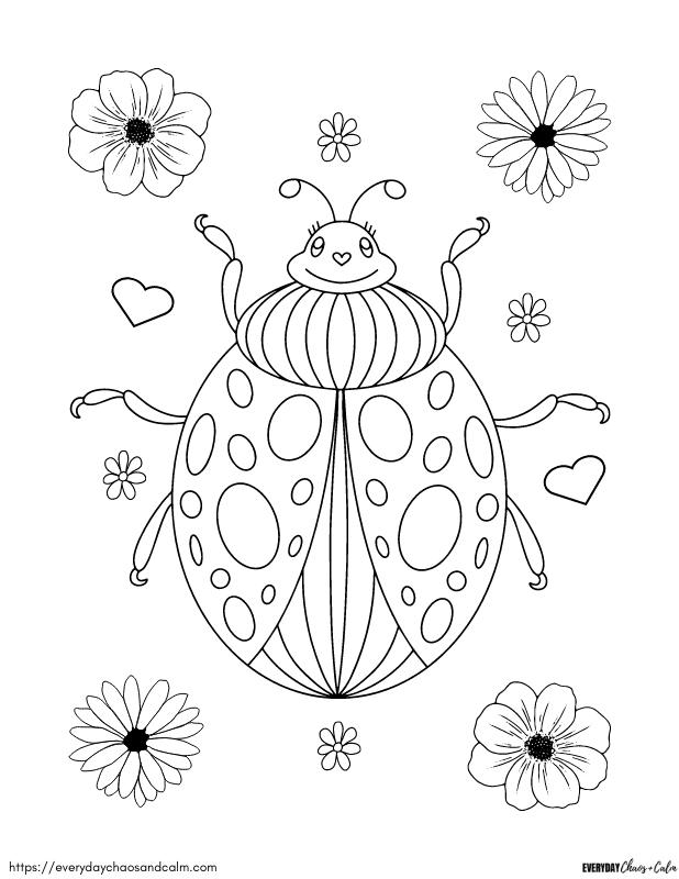 Free ladybug coloring pages for kids