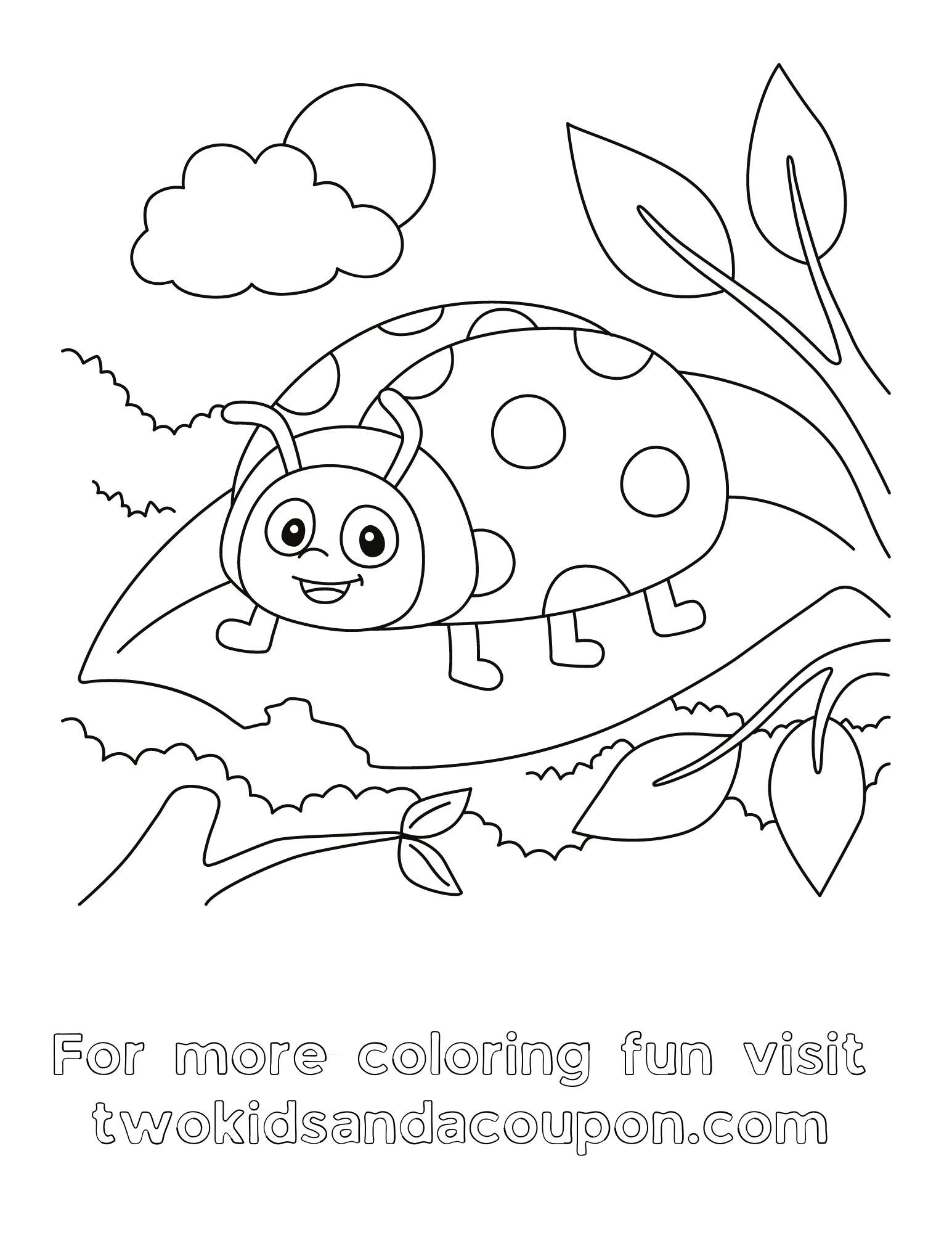 Free ladybug coloring pages for kids and adults