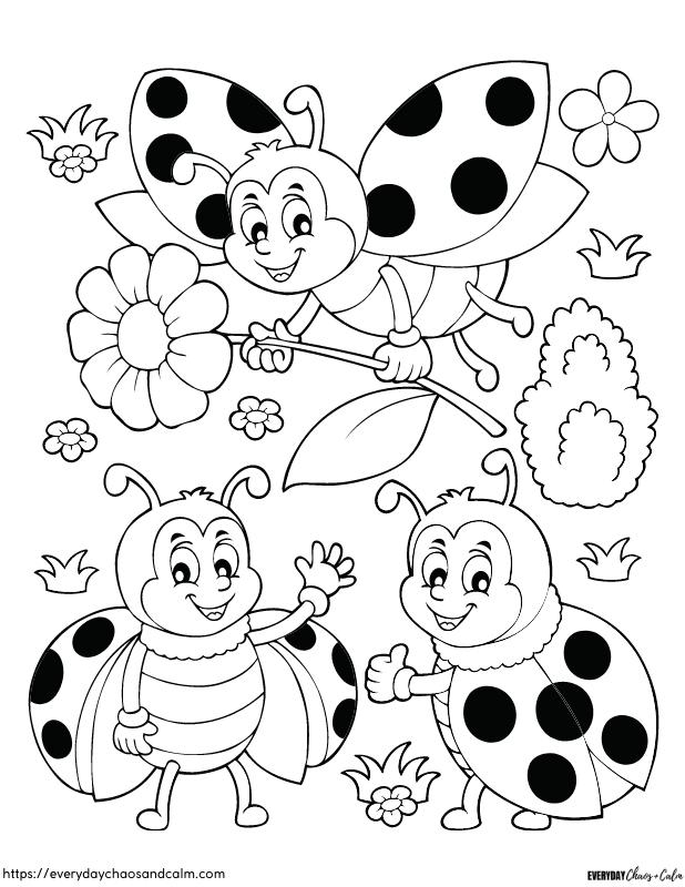 Free ladybug coloring pages for kids