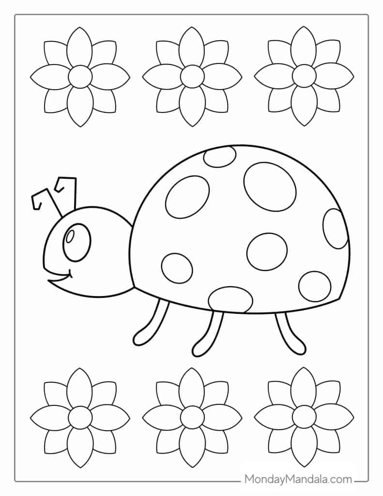 Ladybug coloring pages free pdf printables