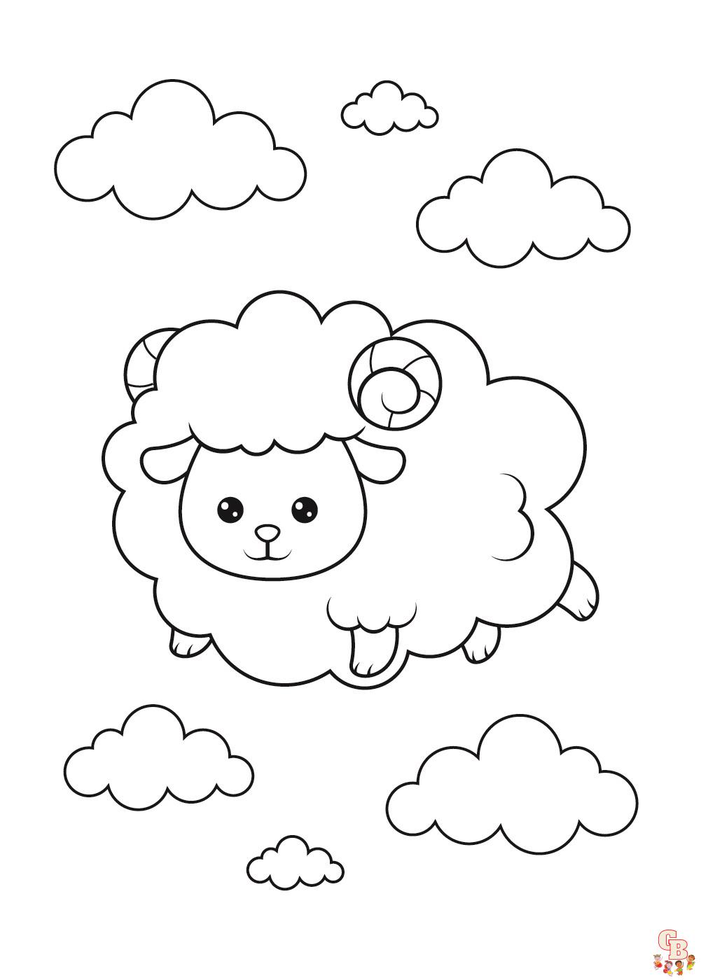 Cute lamb coloring pages