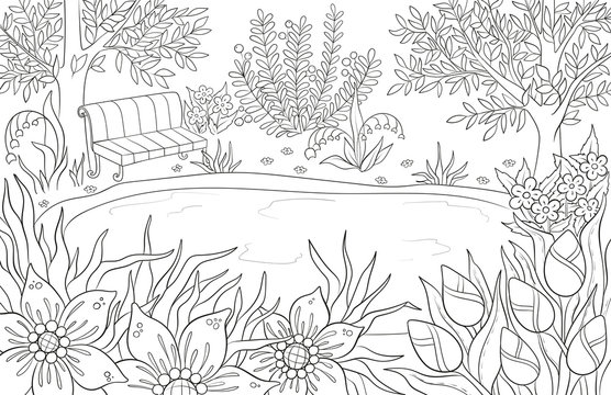 Landscape coloring book images â browse photos vectors and video