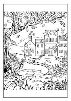 Create your own masterpiece with our printable scenery coloring pages for adults