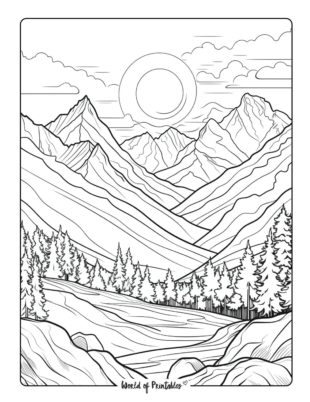 Landscape coloring pages