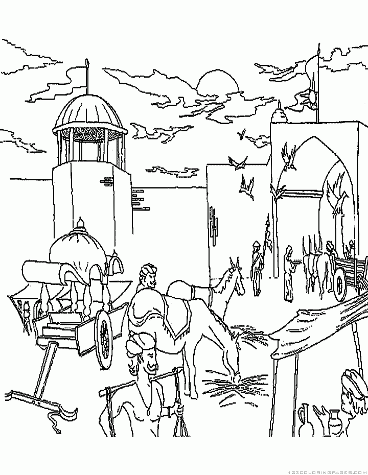 Landscape coloring pages