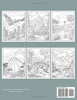 Easy landscape coloring book for adults large print nature scenes coloring pages for relaxation editions odalitas books