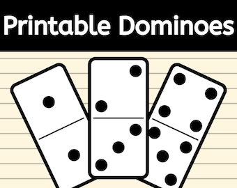 Printable dominoes domino game pieces dominos for math addition with blank