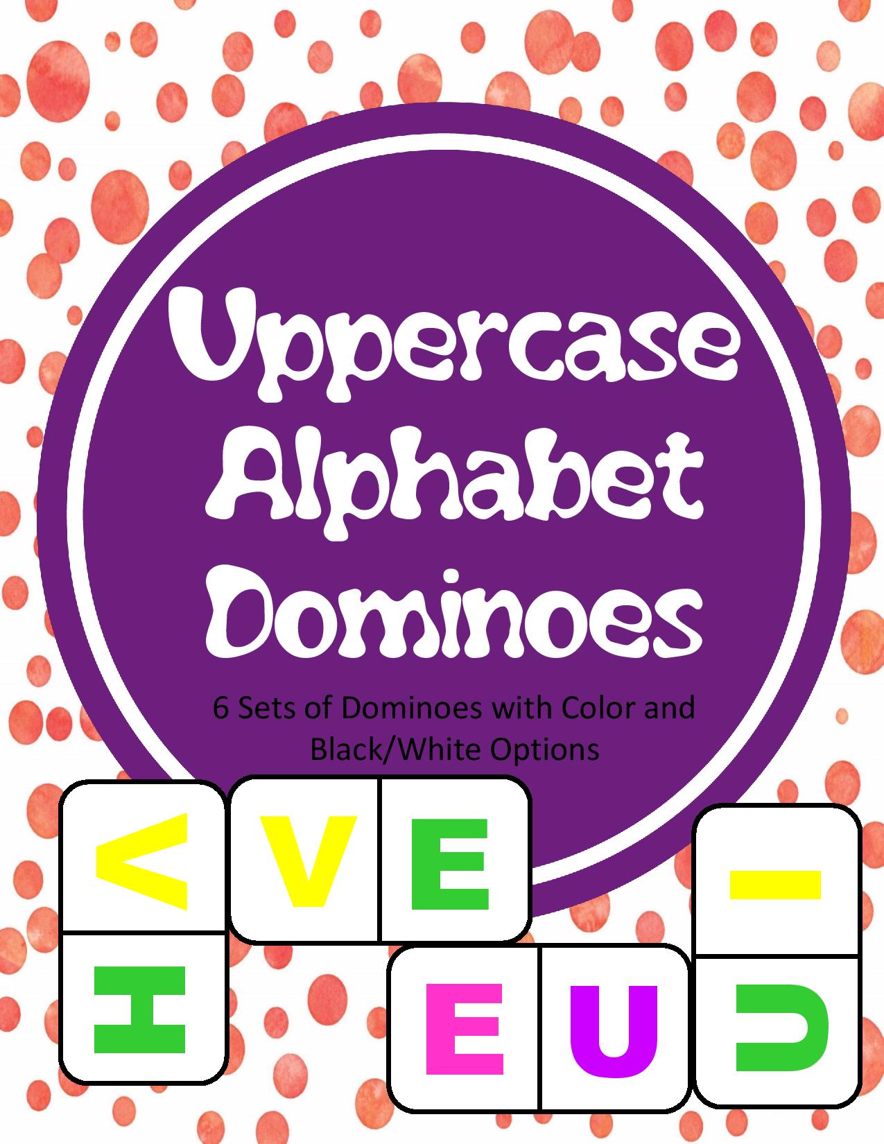 Uppercase alphabet dominoes made by teachers