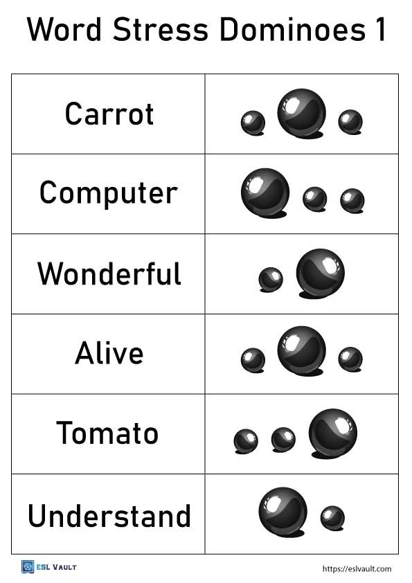 Word stress dominoes