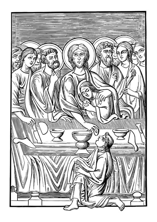 Coloring page the last supper