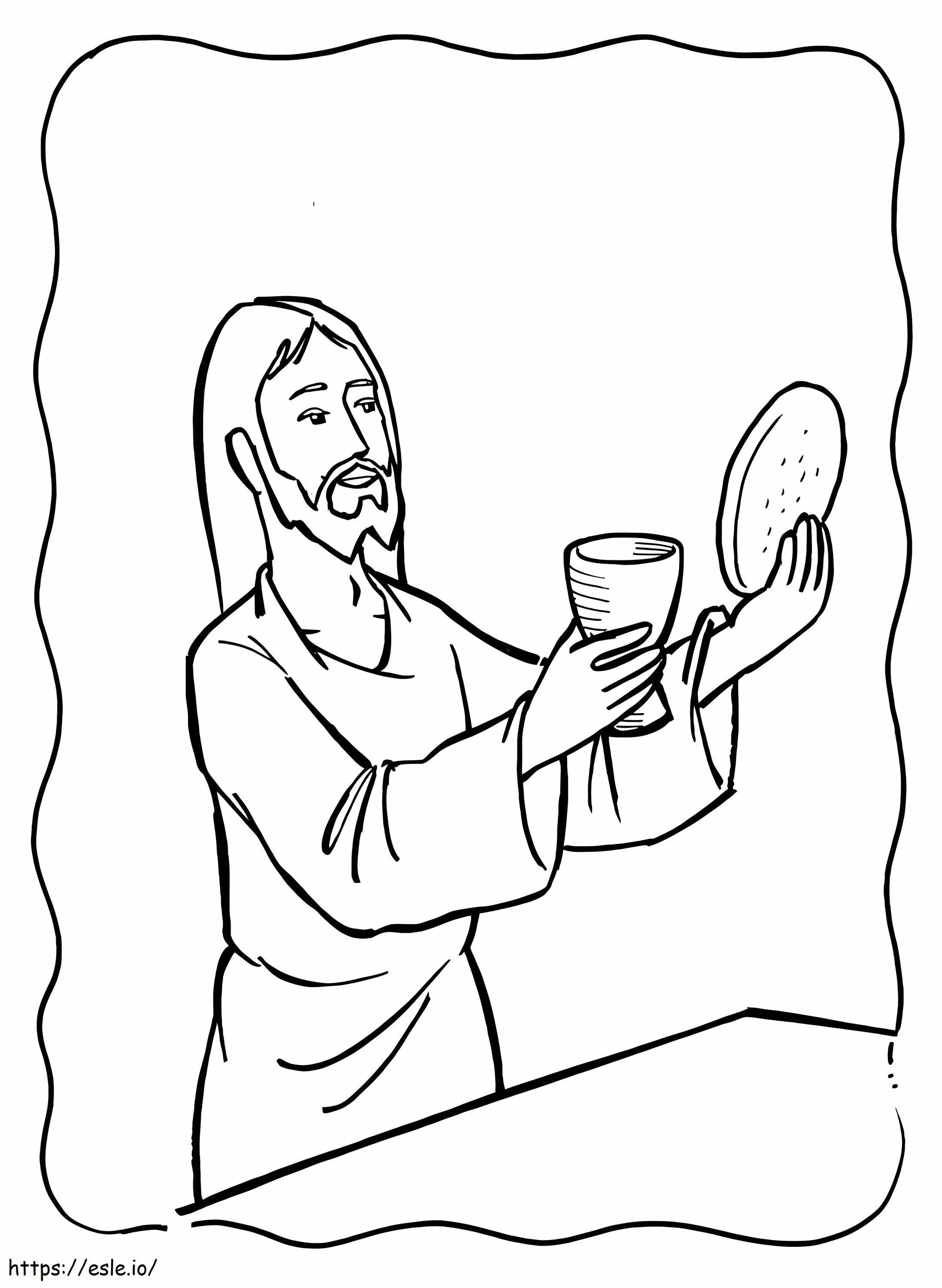 Jesus blood and body last supper coloring page