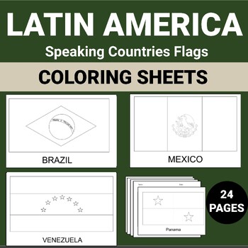 Latin american countries flags coloring sheet geography learning