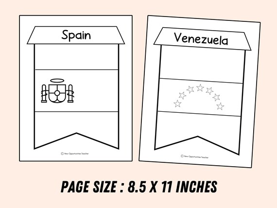 Hispanic country flags coloring pages hispanic heritage month flag bunting to color spanish speaking countries banner coloring activity