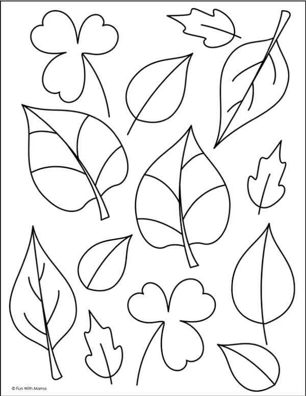 Free leaf coloring pages