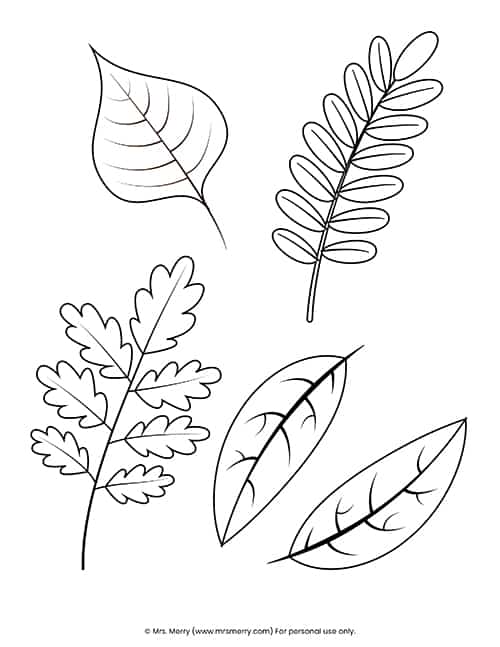 Free printable fall leaves coloring pages mrs merry