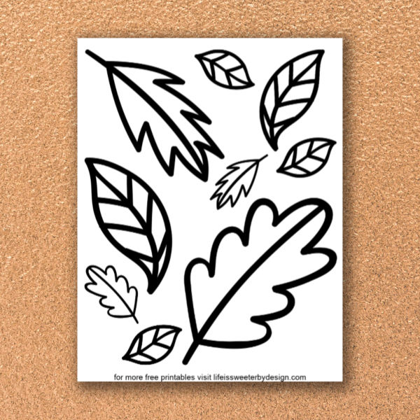 Fall leaves coloring pages