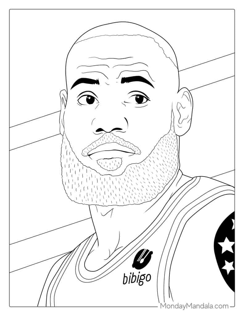 Lebron james coloring pages free pdf printables