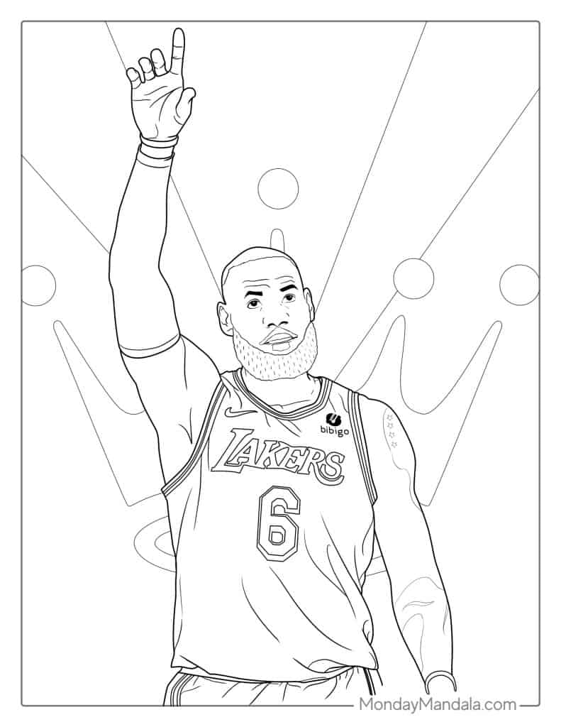 Lebron james coloring pages free pdf printables