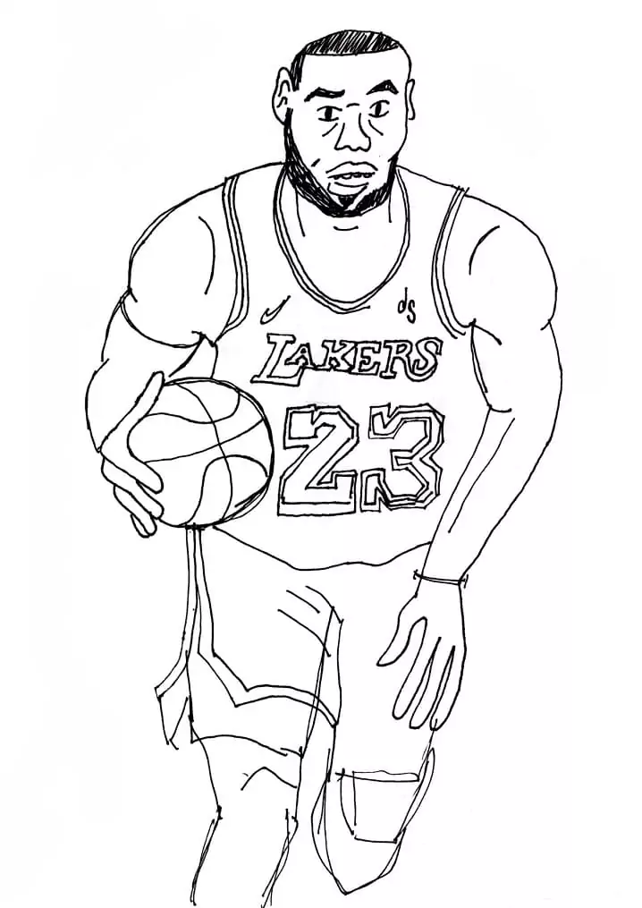 Lebron james sketch coloring page