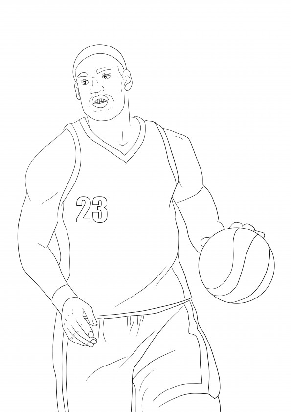 Michael jordan to print and color sheet