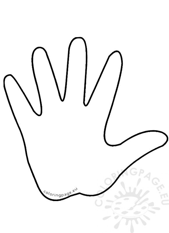 Hand left template clip art coloring page