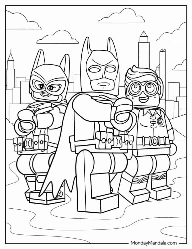 Lego batman coloring pages free pdf printables