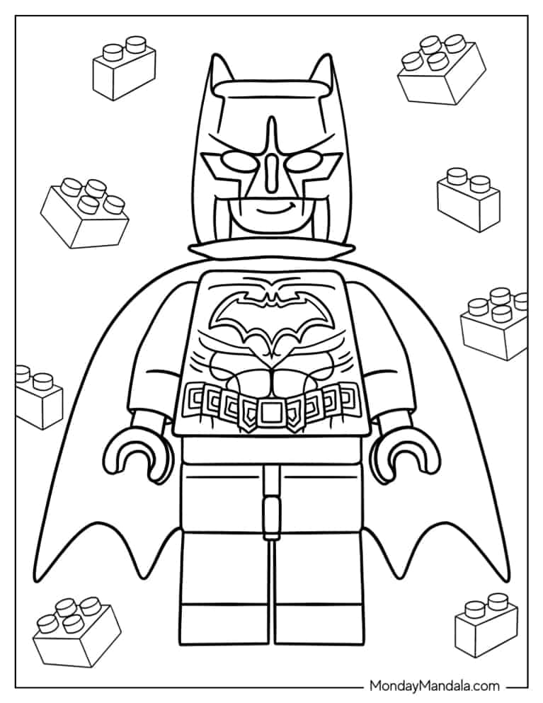 Lego batman coloring pages free pdf printables