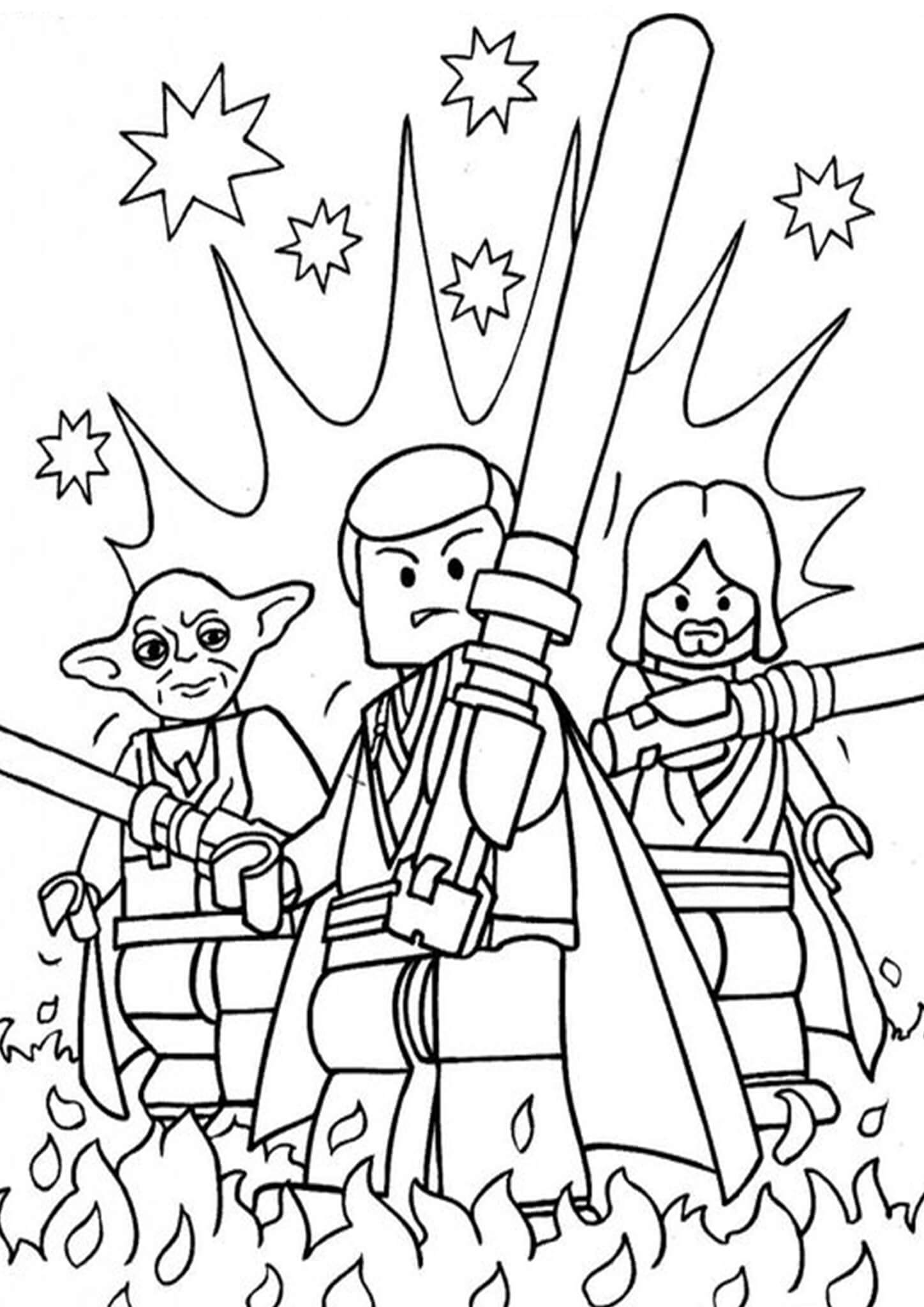 Free easy to print lego coloring pages