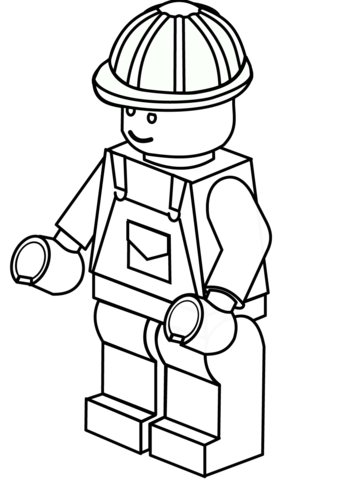 Lego construction worker coloring page free printable coloring pages