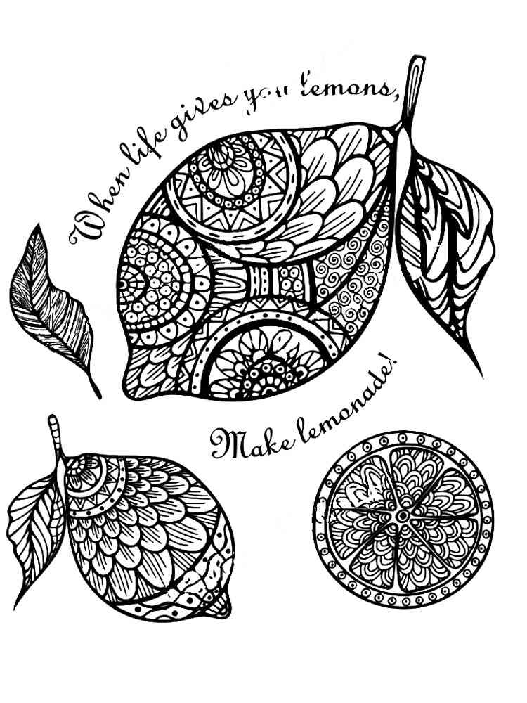 Lemon coloring pages for adults