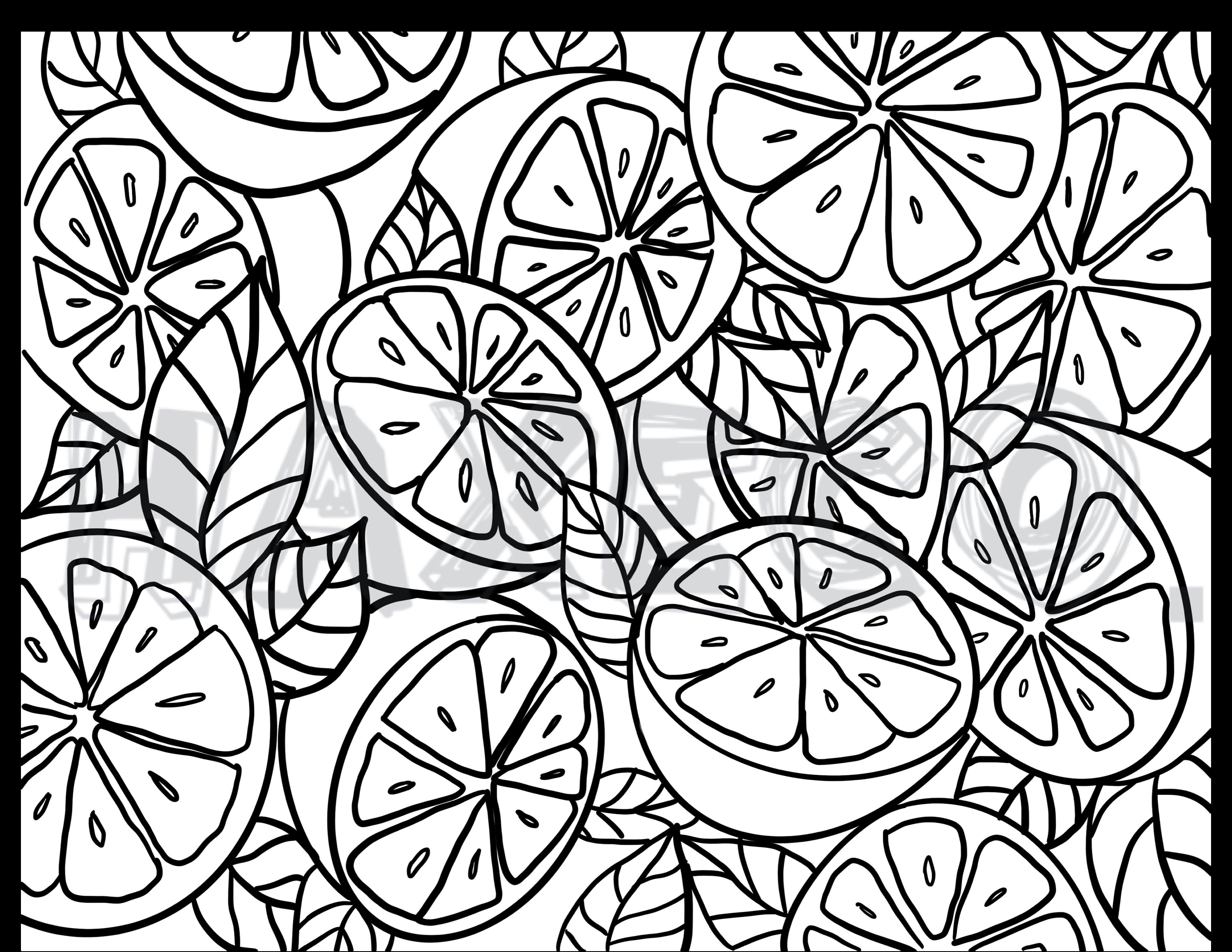 Printable lemon coloring page digital coloring page printable coloring page adult color page kids coloring page cute lemon printable