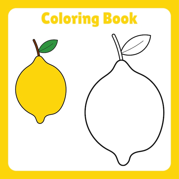 Premium vector lemon coloring book for kids