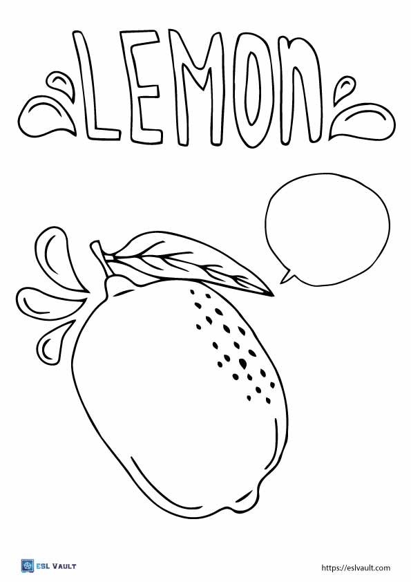 Free lemon coloring pages pdf