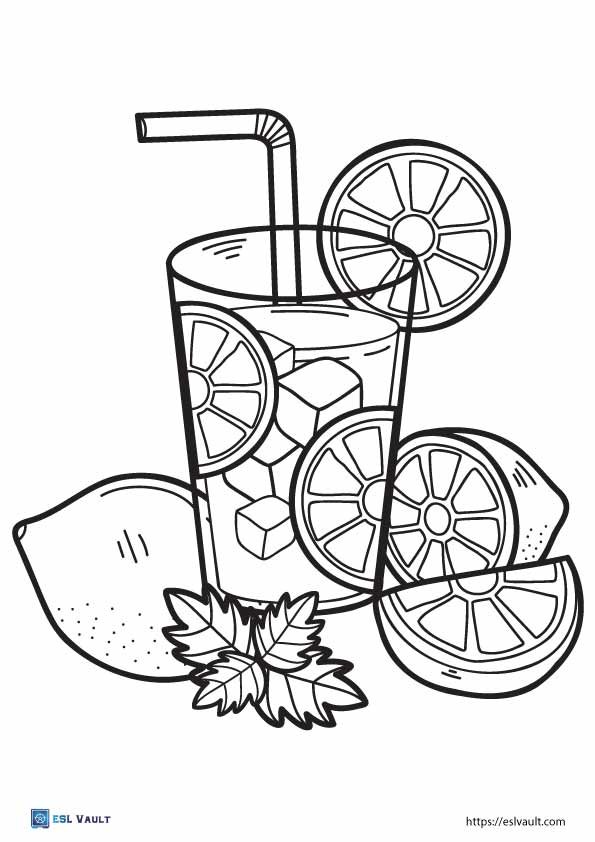 Free lemon coloring pages pdf