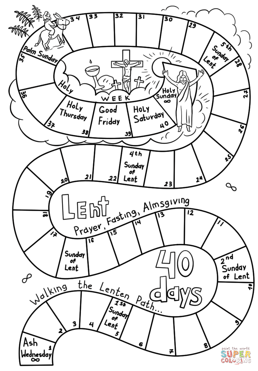 Days of lent coloring page free printable coloring pages